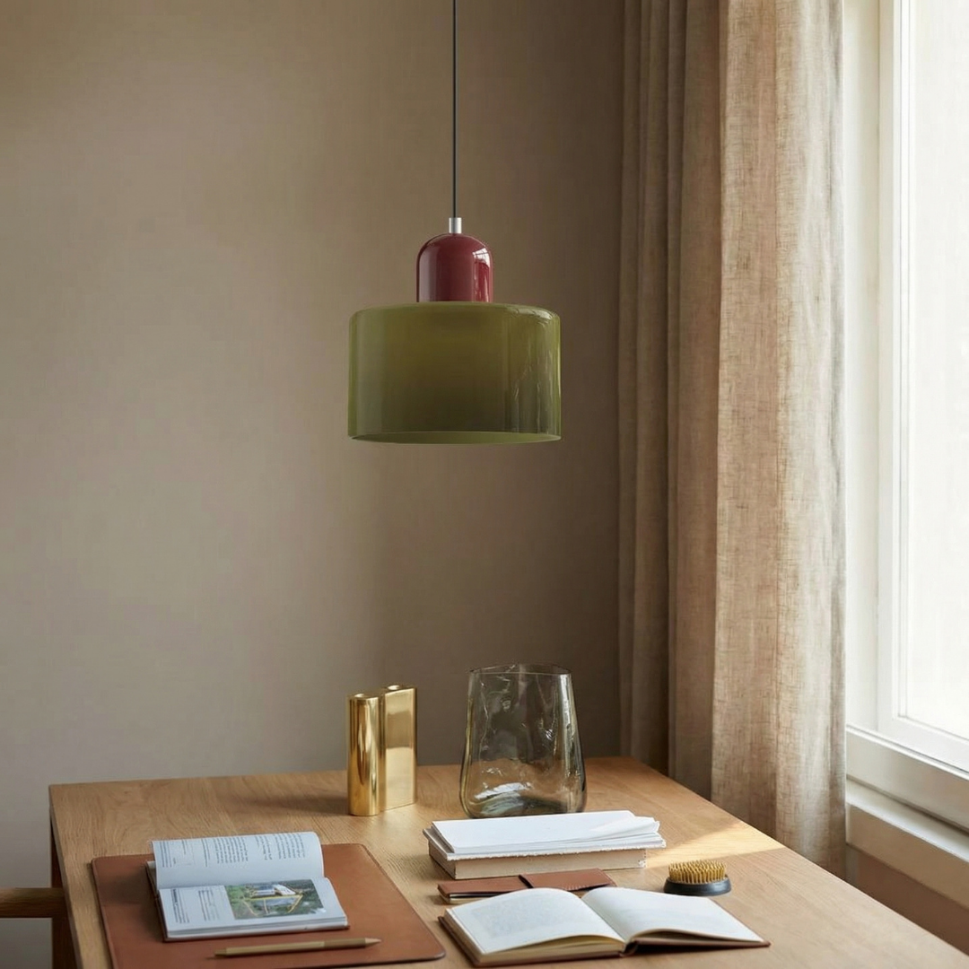 Bauhaus Collection | Round Glass Pendant Light with Soft Diffused Glow | Minimalist Design for Elegant Kitchen Lighting 5