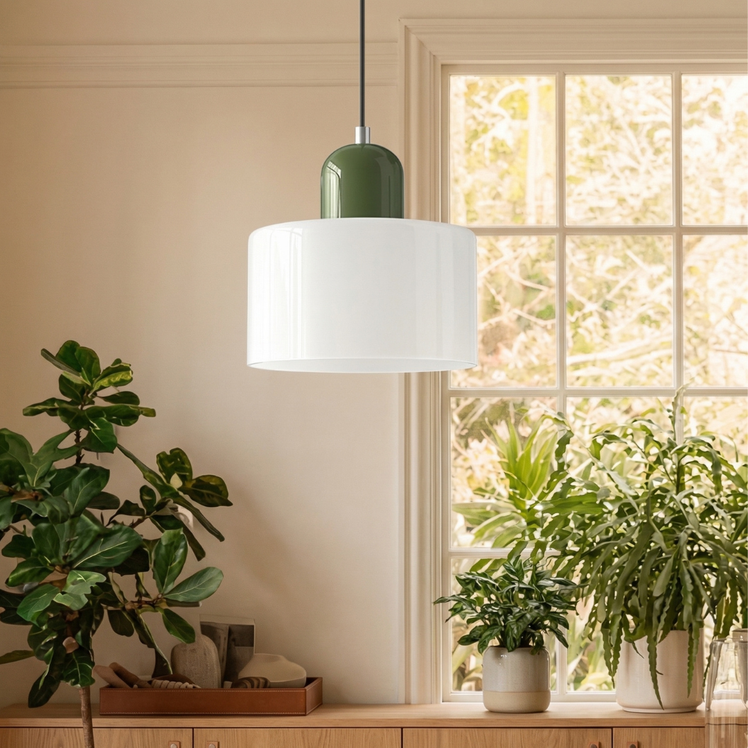 Bauhaus Collection | Round Glass Pendant Light with Soft Diffused Glow | Minimalist Design for Elegant Kitchen Lighting 7