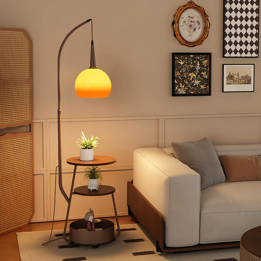 Bauhaus Inspired | Bedside Lamp Table with Integrated LED Light | Modern Minimalist Design for Cozy Bedroom Ambiance 0
