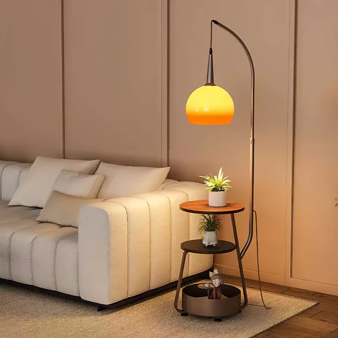 Bauhaus Inspired | Bedside Lamp Table with Integrated LED Light | Modern Minimalist Design for Cozy Bedroom Ambiance 6