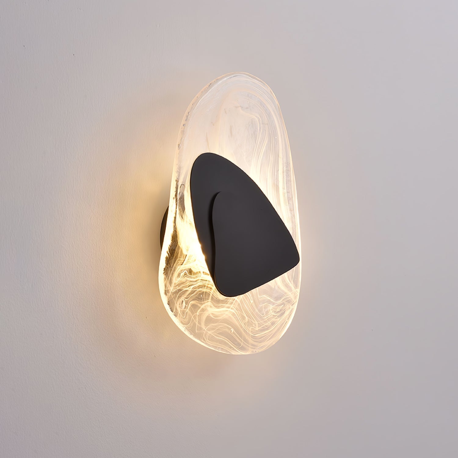 Beatrice | Black Glass Wall Lamp with Sculpted Design | Modern Elegance for Bedrooms and Living Rooms 0