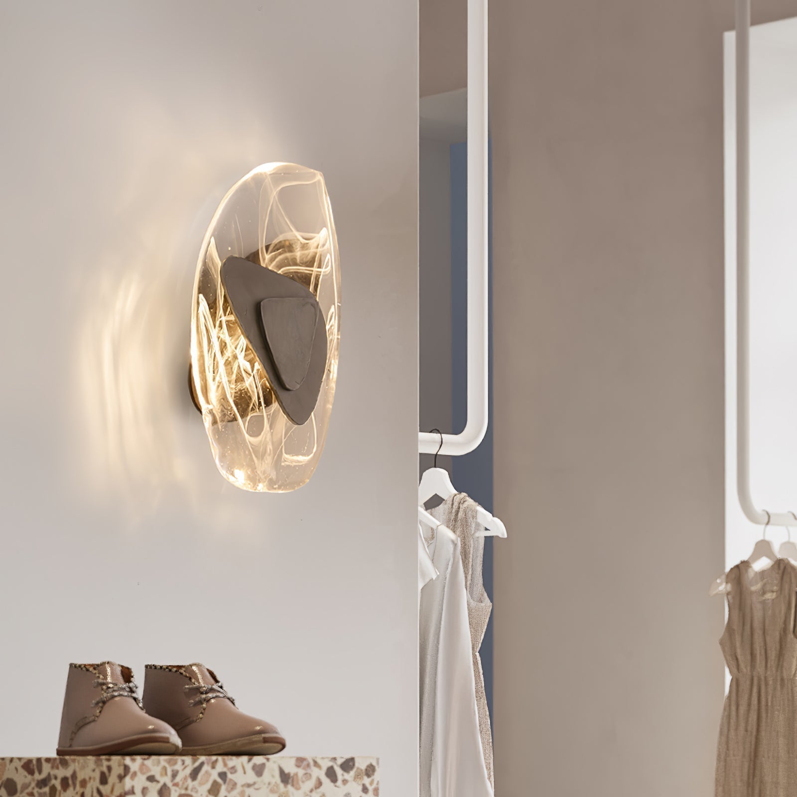 Beatrice | Black Glass Wall Lamp with Sculpted Design | Modern Elegance for Bedrooms and Living Rooms 5