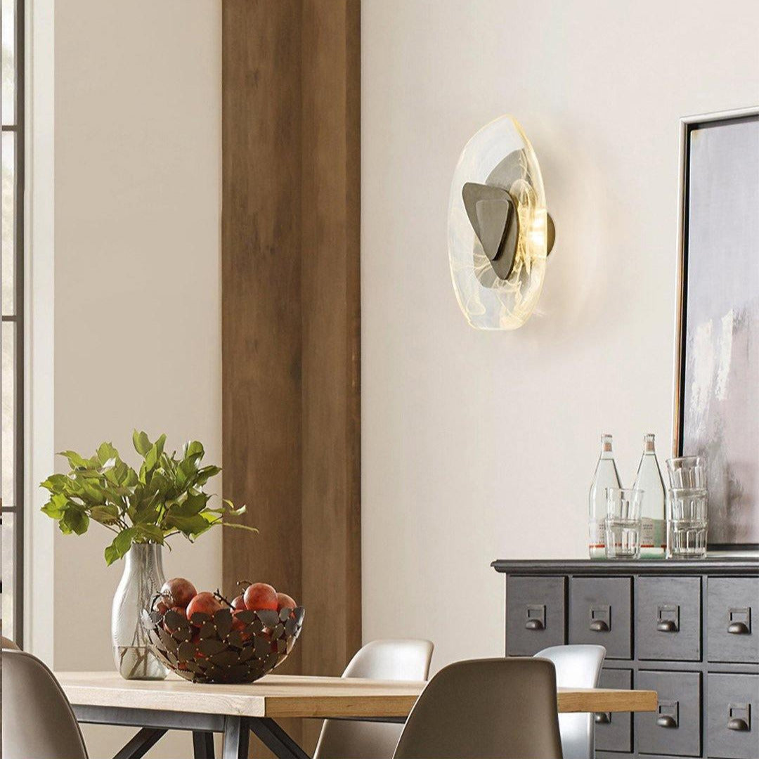 Beatrice | Black Glass Wall Lamp with Sculpted Design | Modern Elegance for Bedrooms and Living Rooms 6