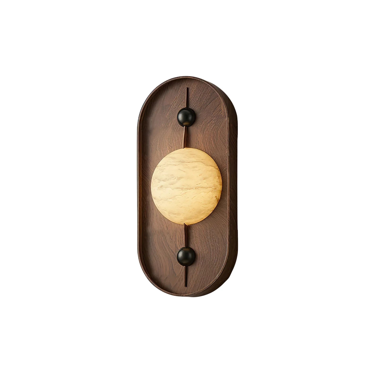 Jade Vintage Metal Alabaster Walnut LED Wall Lamp Bedroom Dining Room