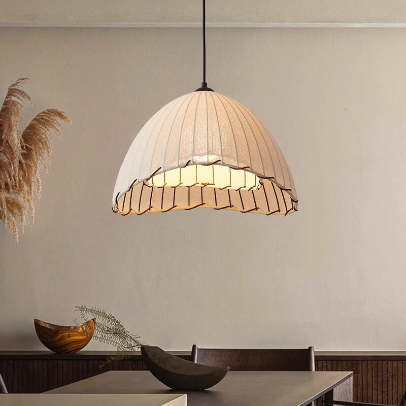Boho Pendant Light | Decorative Ceiling Fixture with Pleated Shade | Stylish Kitchen Pendant Lighting for Warm Ambiance 3
