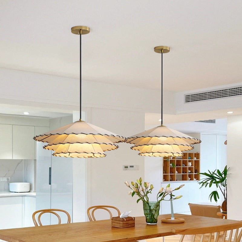 Boho Pendant Light | Decorative Ceiling Fixture with Pleated Shade | Stylish Kitchen Pendant Lighting for Warm Ambiance 5