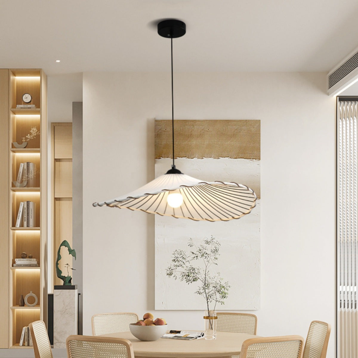 Boho Pendant Light | Decorative Ceiling Fixture with Pleated Shade | Stylish Kitchen Pendant Lighting for Warm Ambiance 6
