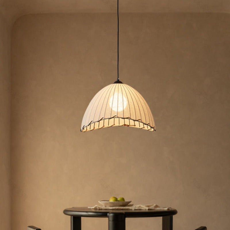 Boho Pendant Light | Decorative Ceiling Fixture with Pleated Shade | Stylish Kitchen Pendant Lighting for Warm Ambiance 7