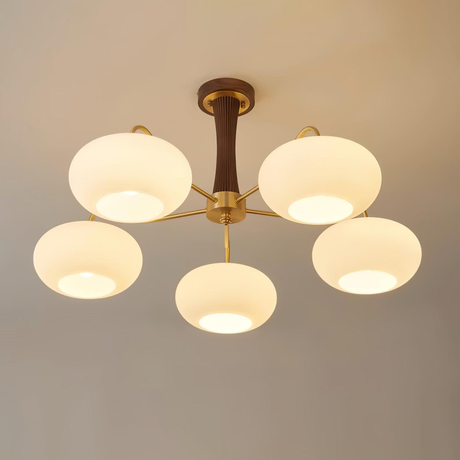 Valentina Chandelier - 5 Lamps H16.7 Natural Wood