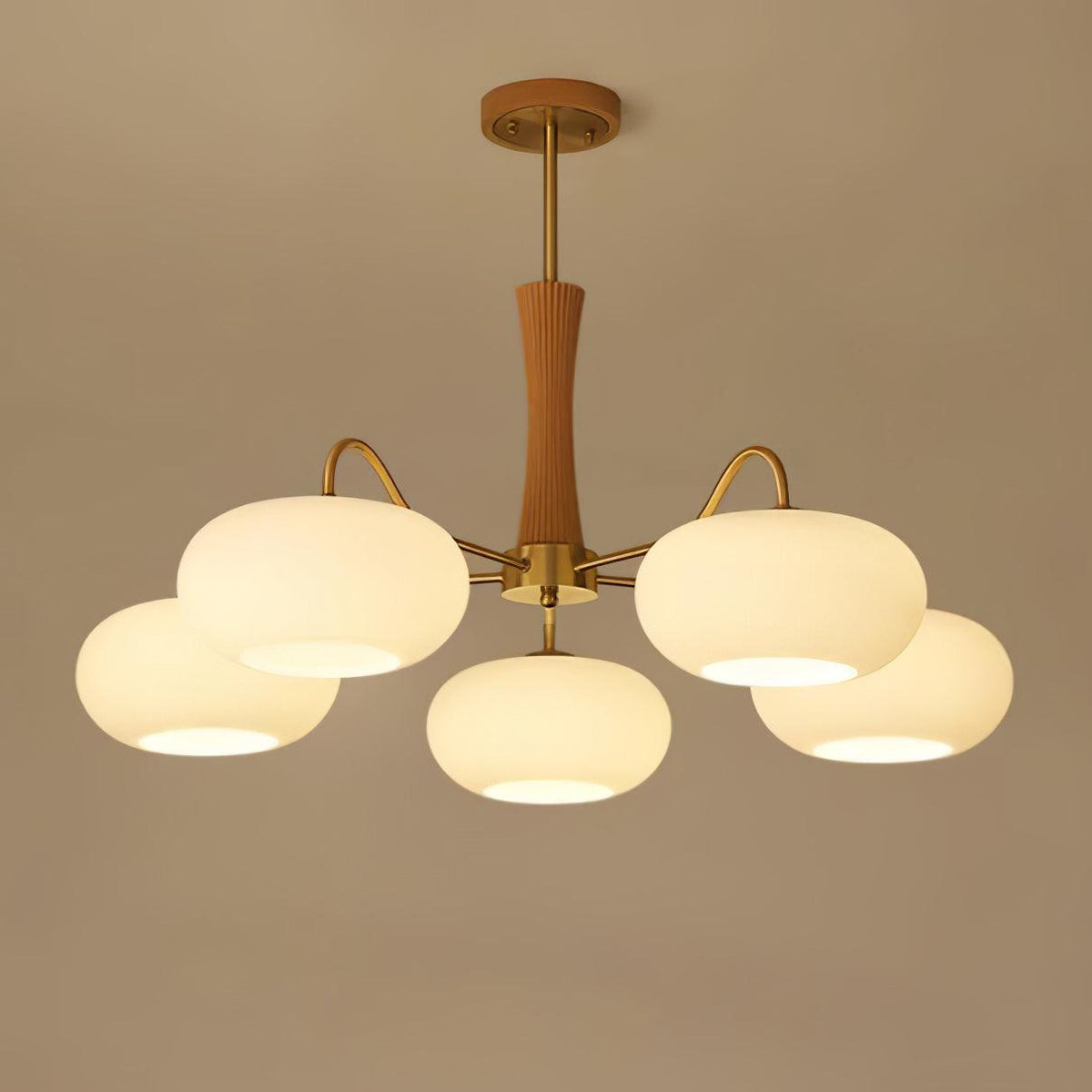 Valentina Chandelier - 5 Lamps H24.6 Natural Wood
