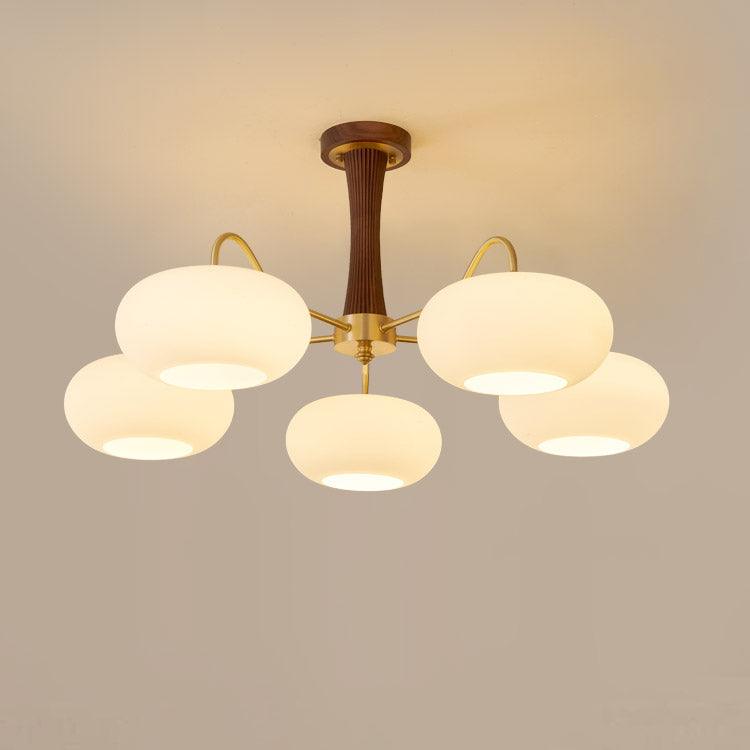 Lustra Chandelier - 5 Lamps Dark Wood