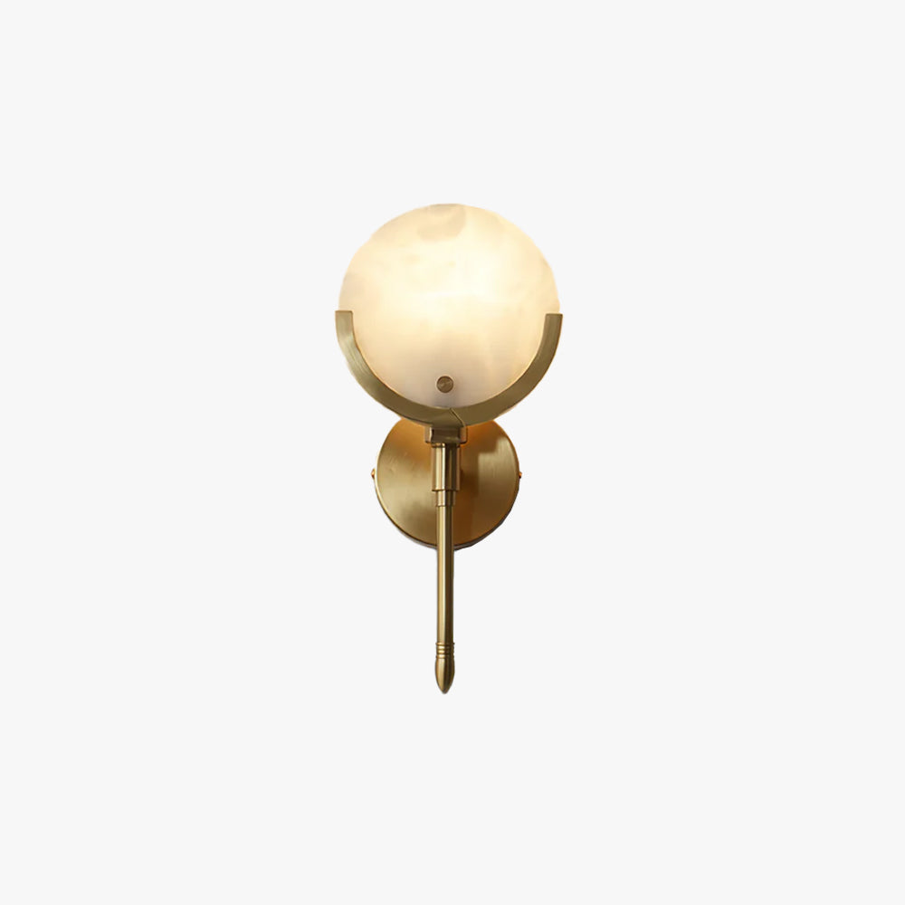 Bravi Collection | Indoor Wall Sconce Lighting with Alabaster Shade | Elegant Brass Design for Cozy Living Spaces 1