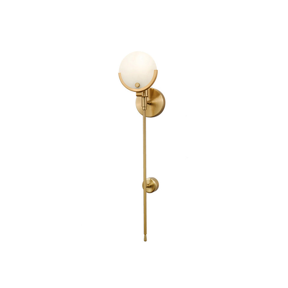 Bravi Collection | Indoor Wall Sconce Lighting with Alabaster Shade | Elegant Brass Design for Cozy Living Spaces 2