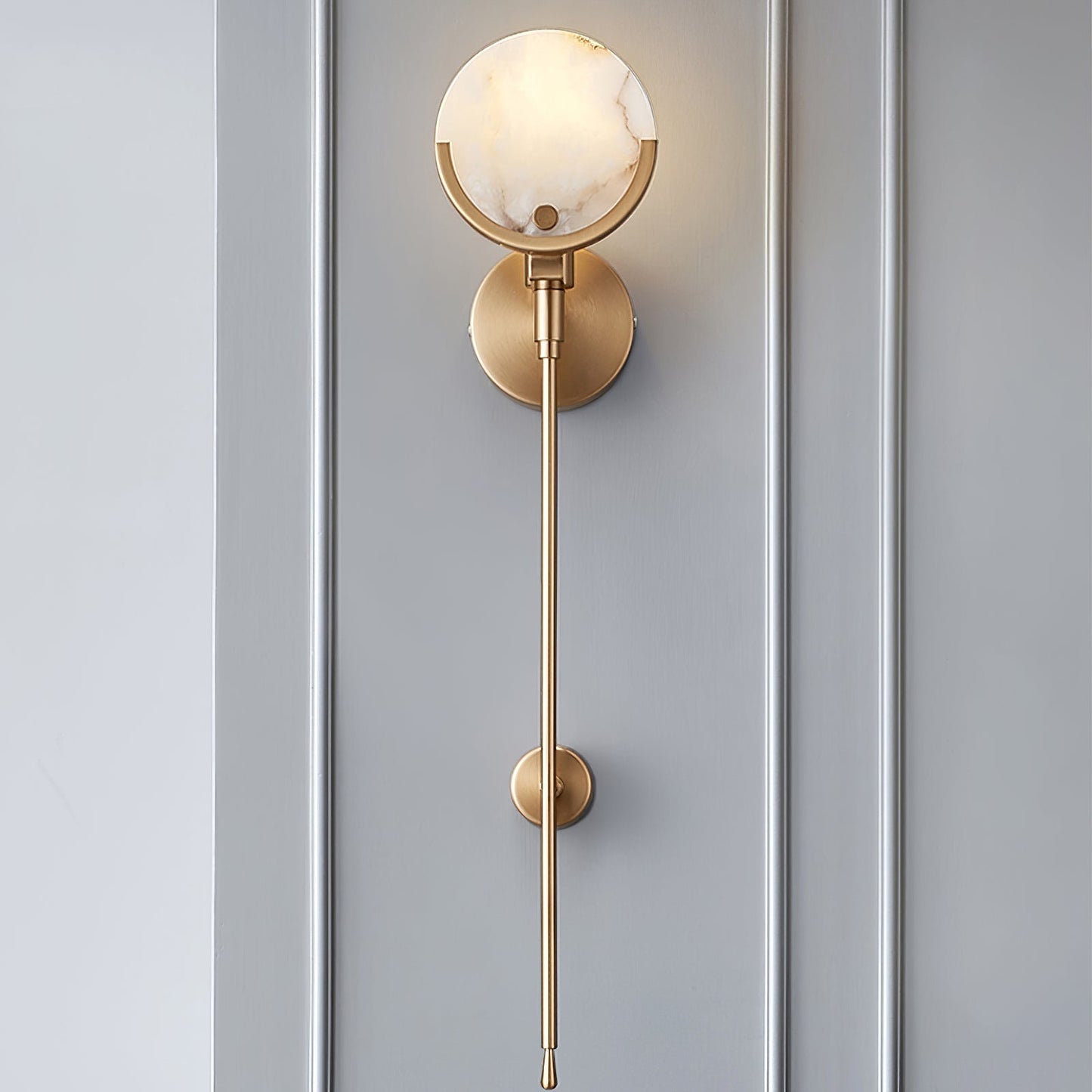 Bravi Collection | Indoor Wall Sconce Lighting with Alabaster Shade | Elegant Brass Design for Cozy Living Spaces 3