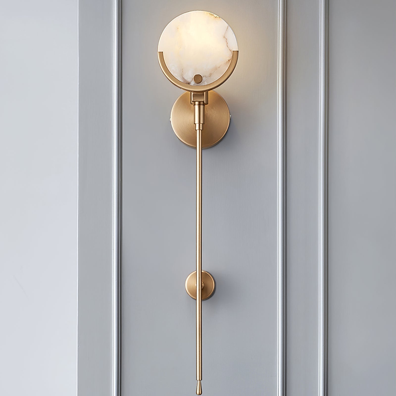 Bravi Collection | Indoor Wall Sconce Lighting with Alabaster Shade | Elegant Brass Design for Cozy Living Spaces 3