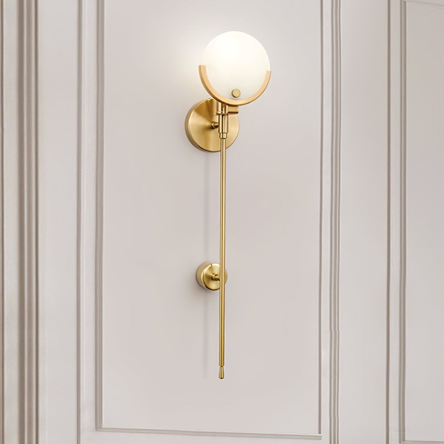 Bravi Collection | Indoor Wall Sconce Lighting with Alabaster Shade | Elegant Brass Design for Cozy Living Spaces 4