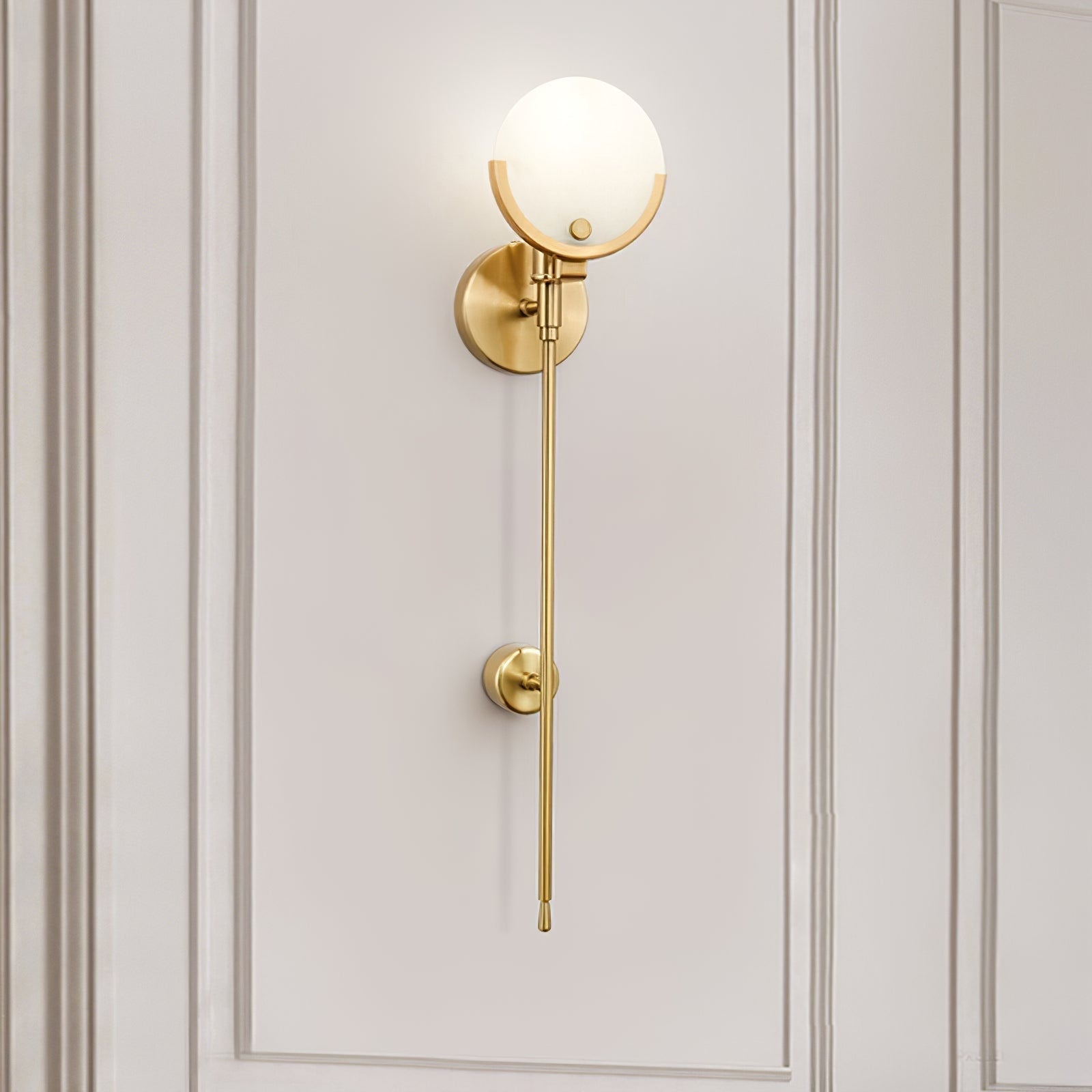 Bravi Collection | Indoor Wall Sconce Lighting with Alabaster Shade | Elegant Brass Design for Cozy Living Spaces 4