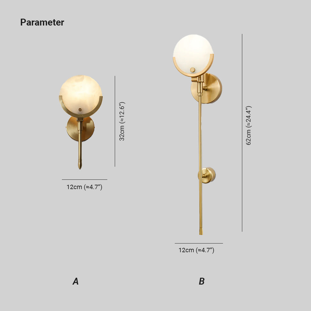 Bravi Collection | Indoor Wall Sconce Lighting with Alabaster Shade | Elegant Brass Design for Cozy Living Spaces 5
