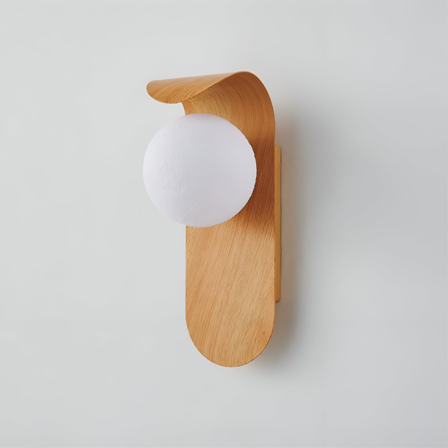 Carlyle | Wall Sconce Lighting with Frosted Globe & Wood Finish | Nordic Design for Warm Ambiance 6
