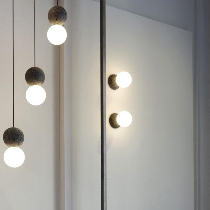 Cement Bowl Pendant Lamp with Opal Glass Shade | Stylish Pendant Lighting for Elegant Home Decor 2