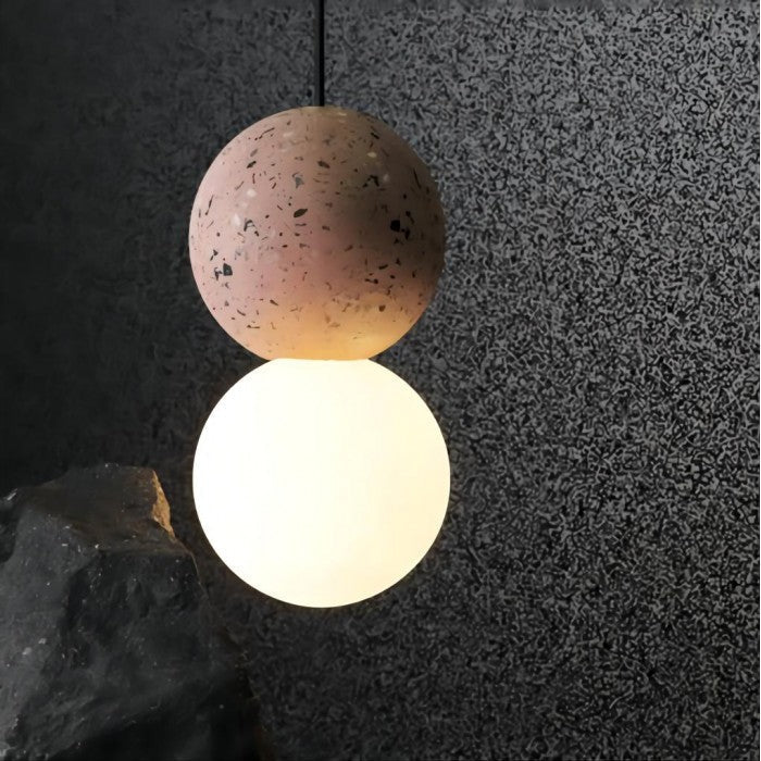 Cement Bowl Pendant Lamp with Opal Glass Shade | Stylish Pendant Lighting for Elegant Home Decor 4