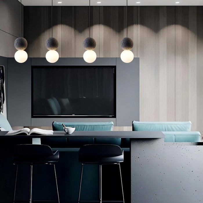 Cement Bowl Pendant Lamp with Opal Glass Shade | Stylish Pendant Lighting for Elegant Home Decor 6