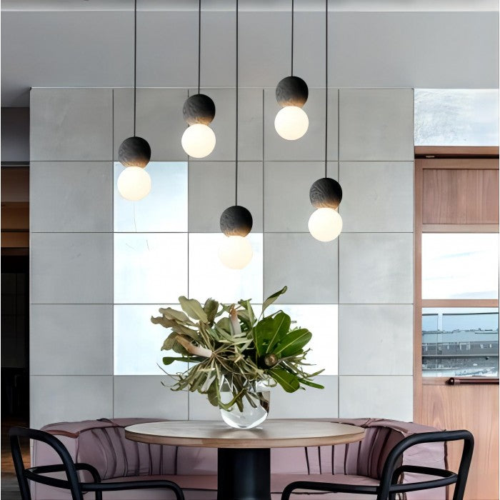 Cement Bowl Pendant Lamp with Opal Glass Shade | Stylish Pendant Lighting for Elegant Home Decor 7