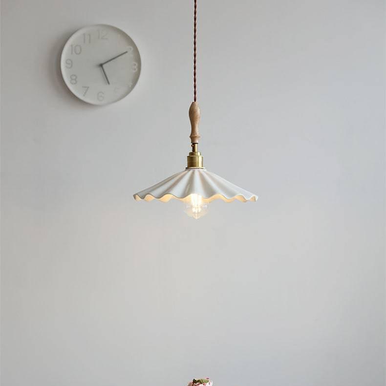 Ceramic Kitchen Island Pendant Light with Fluted Shade & Twisted Cord | Elegant Lighting Fixture for Sophisticated Ambiance 3