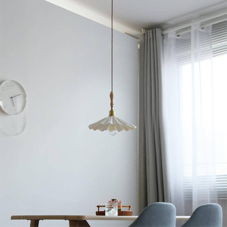 Ceramic Kitchen Island Pendant Light with Fluted Shade & Twisted Cord | Elegant Lighting Fixture for Sophisticated Ambiance 5
