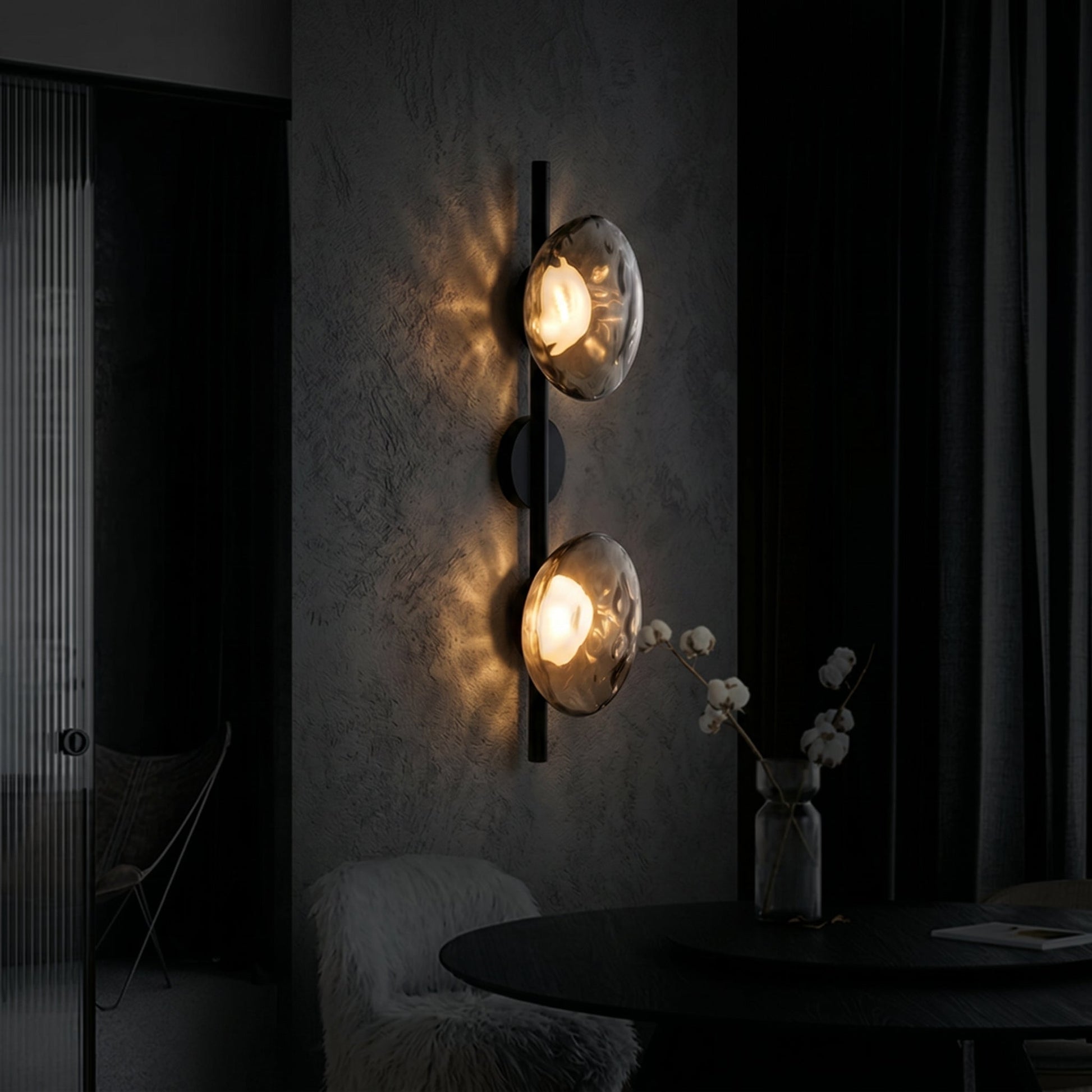 Ceto Collection | Wall Light with Ripple-Textured Glass | Minimalist Sconce for Soft Illumination 1