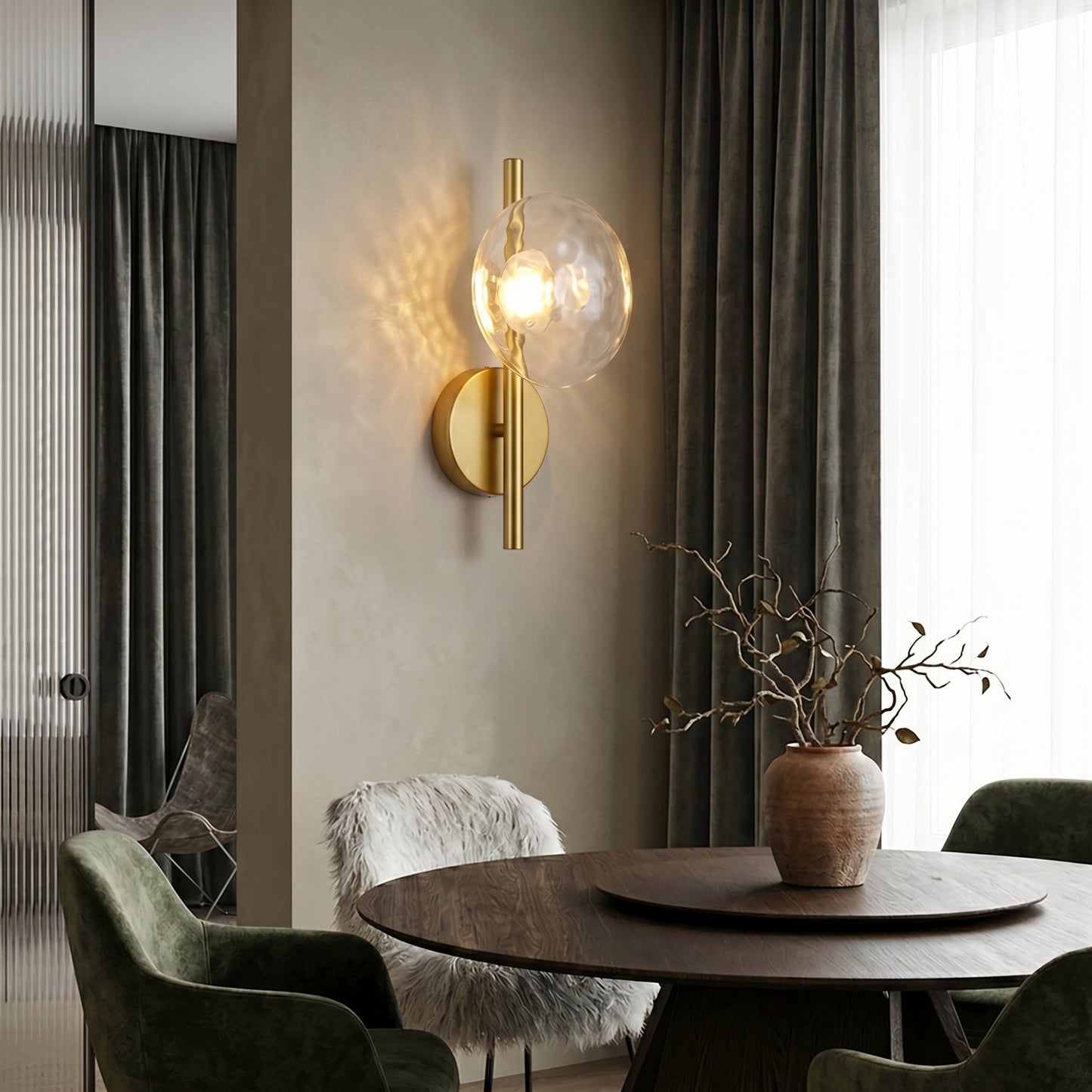 Ceto Collection | Wall Light with Ripple-Textured Glass | Minimalist Sconce for Soft Illumination 3