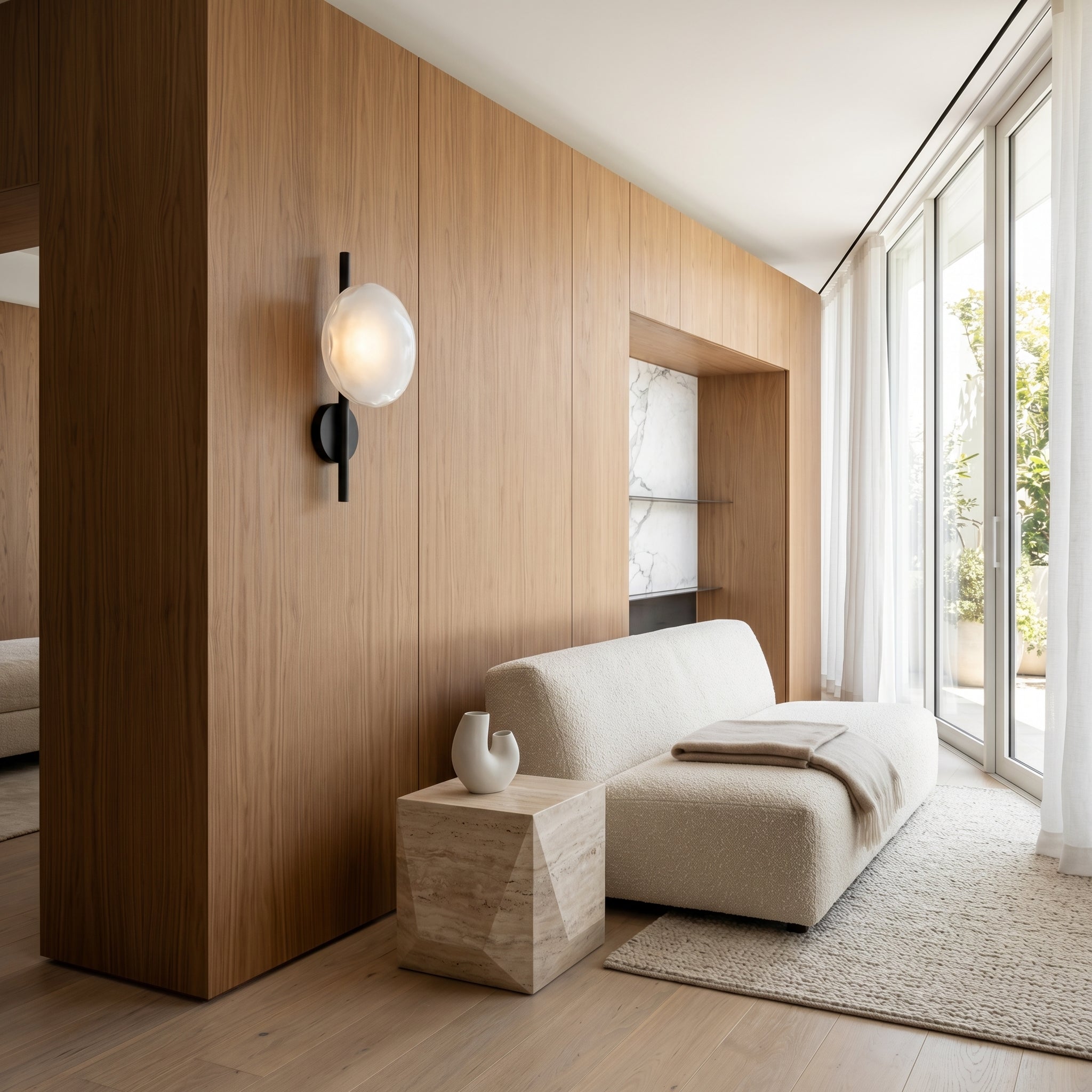 Ceto Ripple Glass Wall Light | 4 Colours