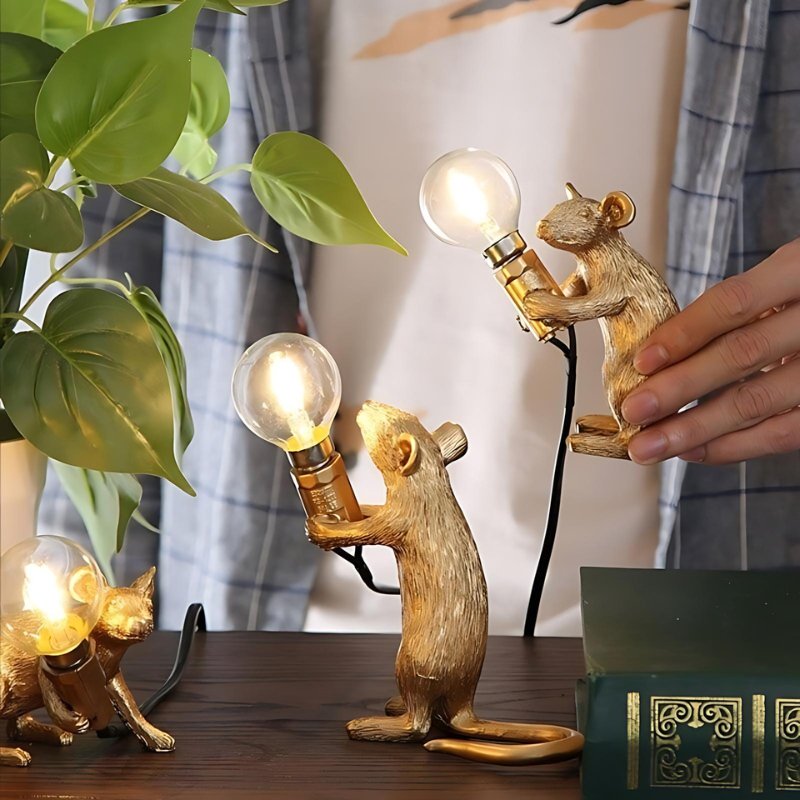 Charming Mouse Table Lamp with LED Light Bulb | Adorable Home Decor for Warm Ambiance 1