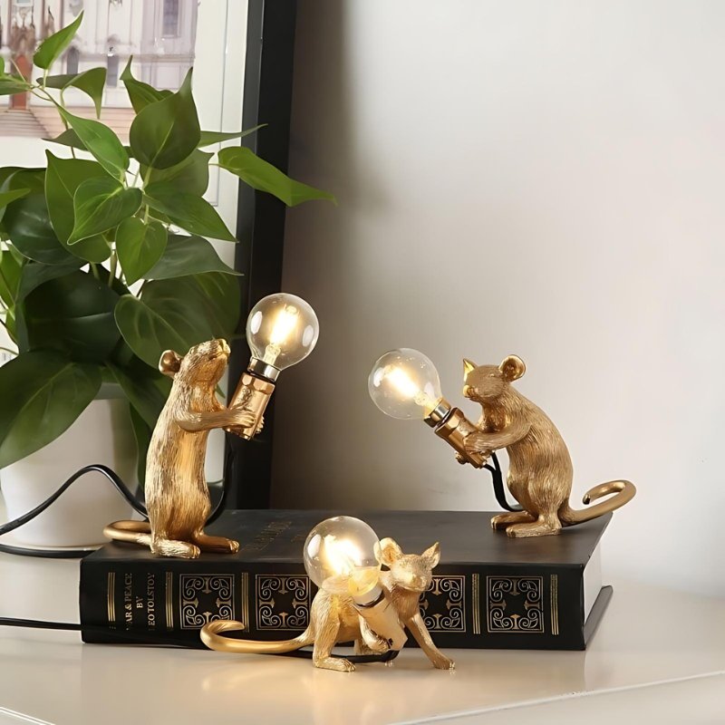 Charming Mouse Table Lamp with LED Light Bulb | Adorable Home Decor for Warm Ambiance 2