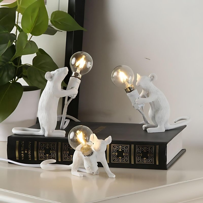 Charming Mouse Table Lamp with LED Light Bulb | Adorable Home Decor for Warm Ambiance 8