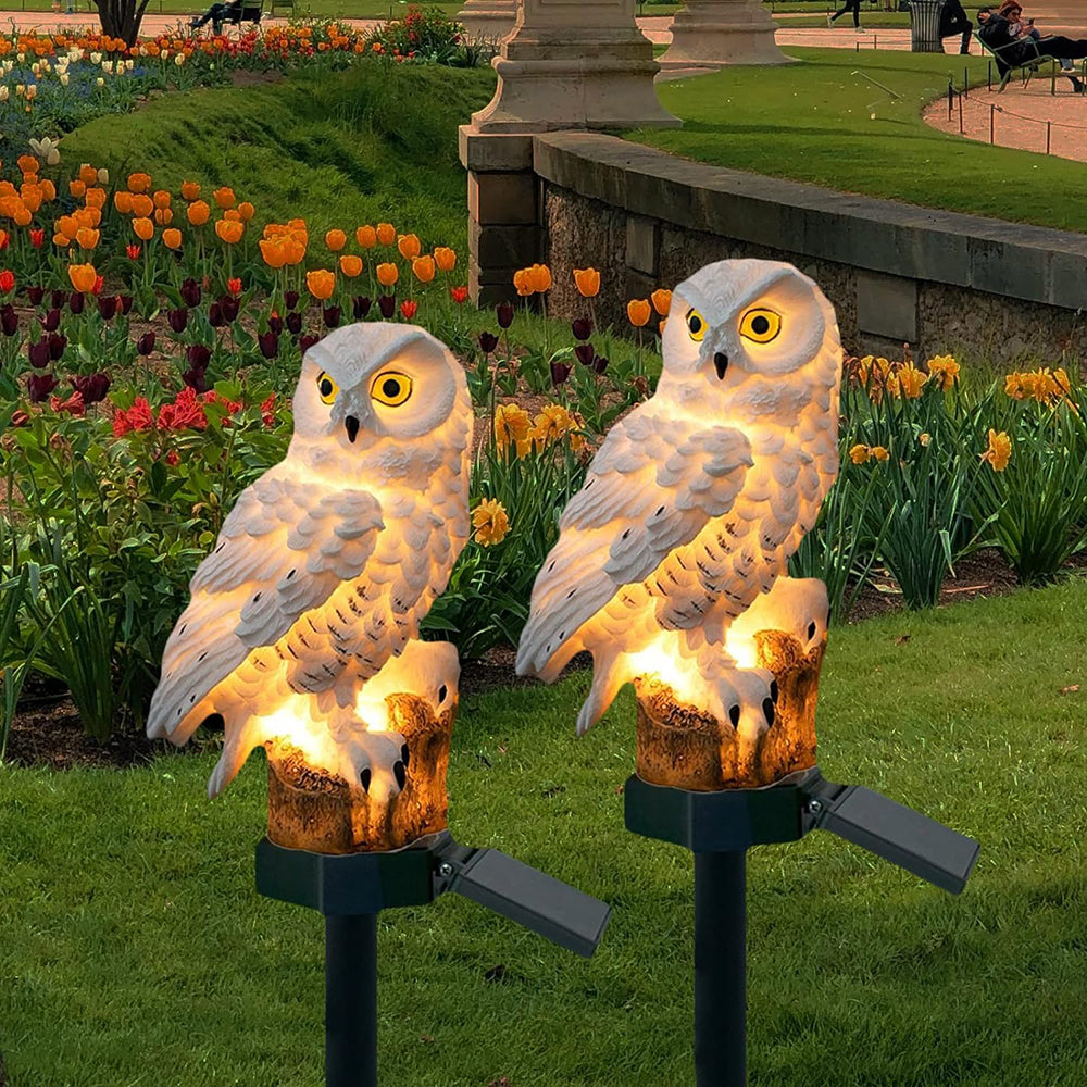 Charming Solar Owl Lamp Set | Eco-Friendly LED Lighting for Outdoor Spaces 0