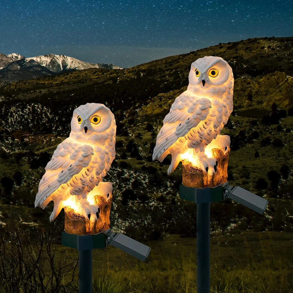 Charming Solar Owl Lamp Set | Eco-Friendly LED Lighting for Outdoor Spaces 5