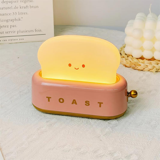 Charming Toaster Design Table Lamp with Adjustable Brightness | Portable Cordless Night Light for Home and Office 0