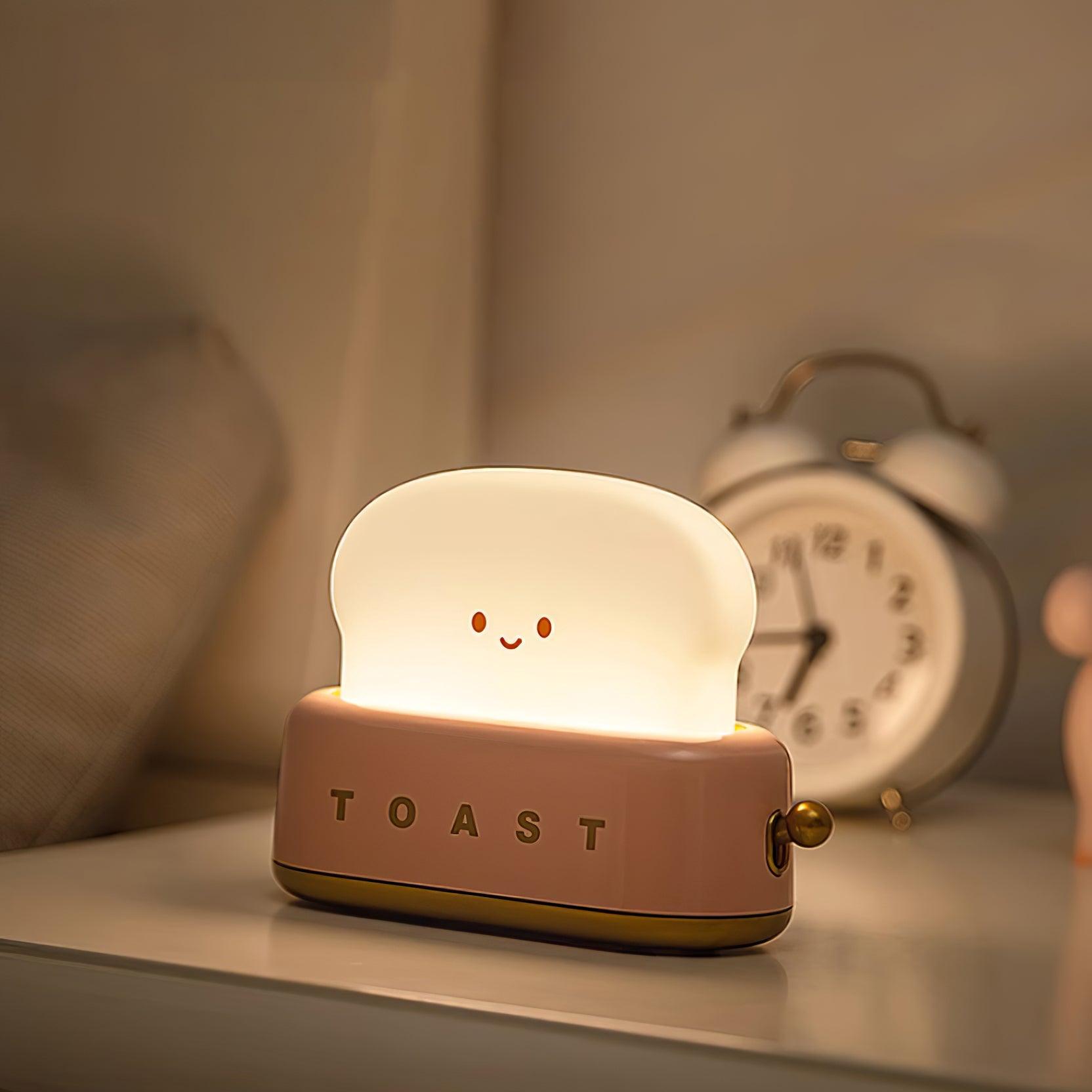 Charming Toaster Design Table Lamp with Adjustable Brightness | Portable Cordless Night Light for Home and Office 3