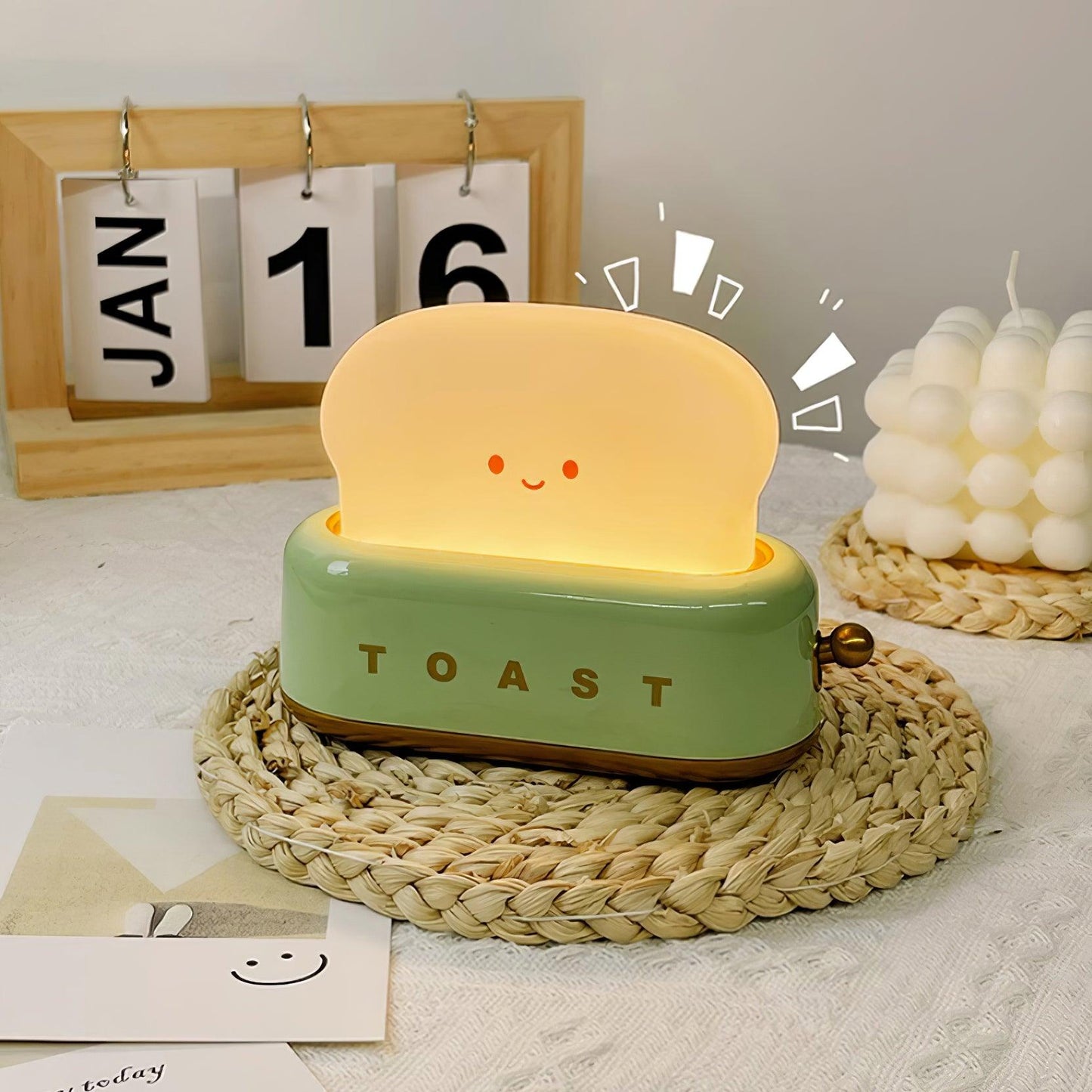 Charming Toaster Design Table Lamp with Adjustable Brightness | Portable Cordless Night Light for Home and Office 4
