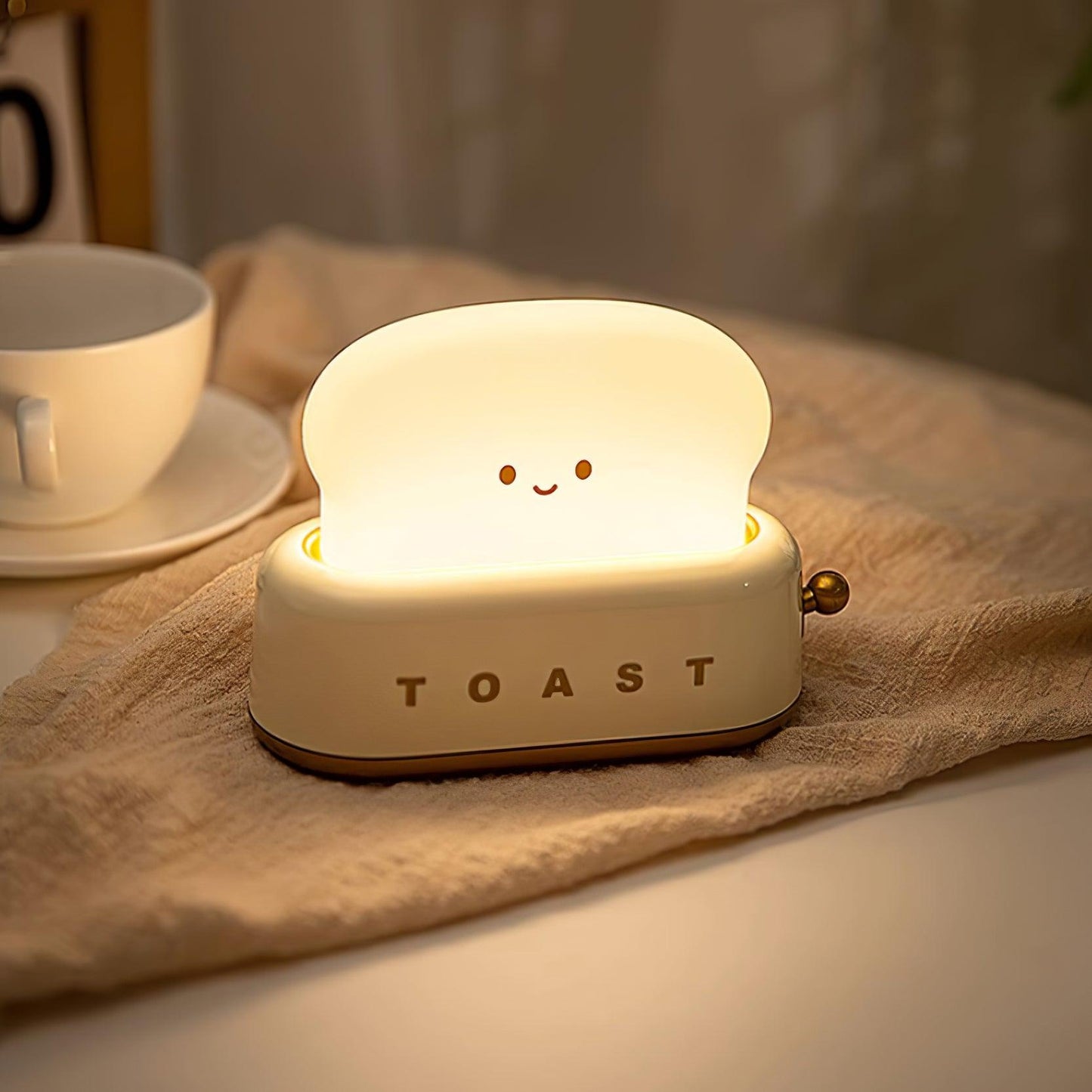 Charming Toaster Design Table Lamp with Adjustable Brightness | Portable Cordless Night Light for Home and Office 5