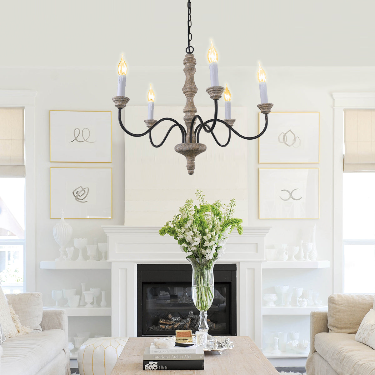Farmhouse Candle Chandelier | 2 Colours