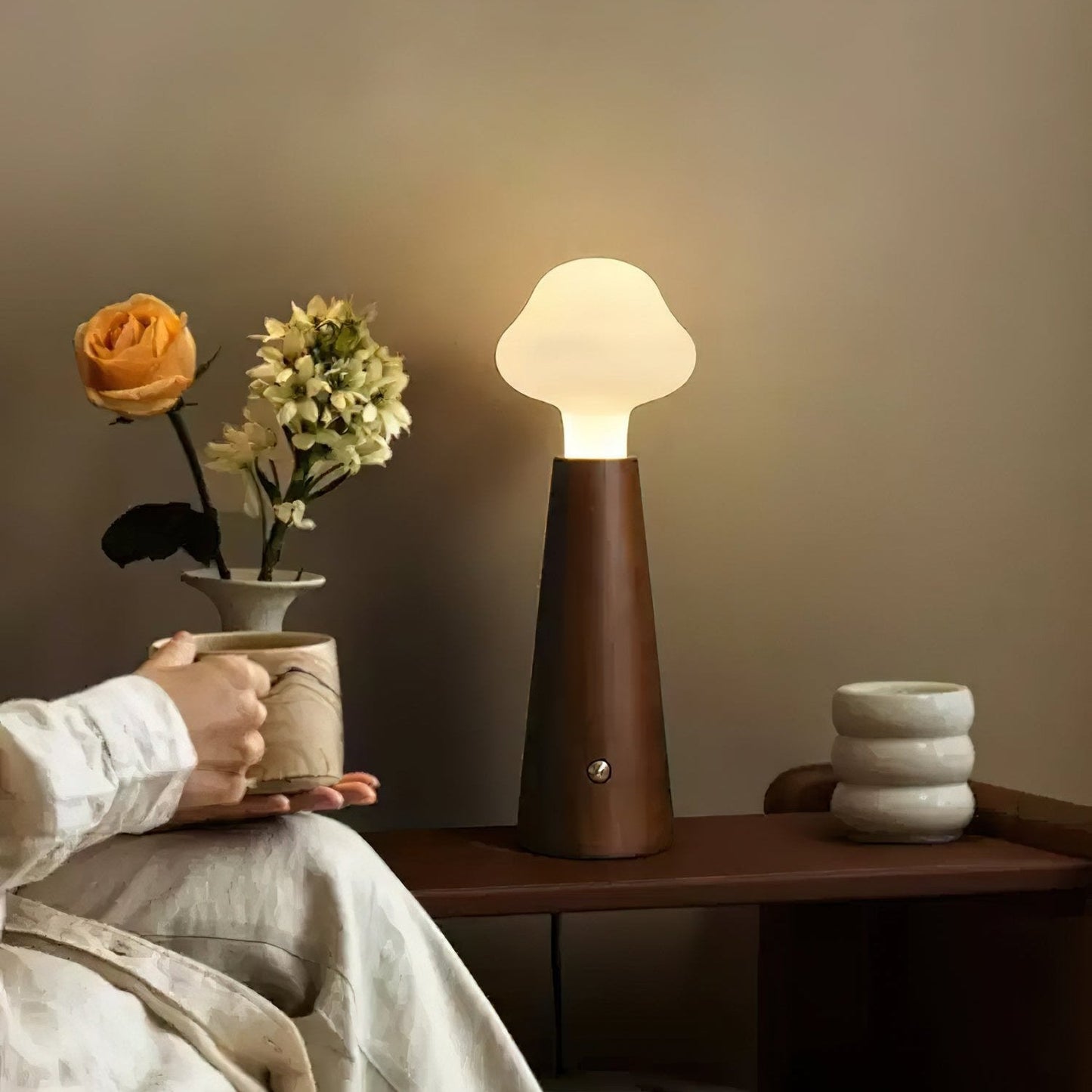 Cloudlet Collection | Table Lamp with Integrated LED Light | Elegant Design for Tranquil Bedroom Ambiance 4