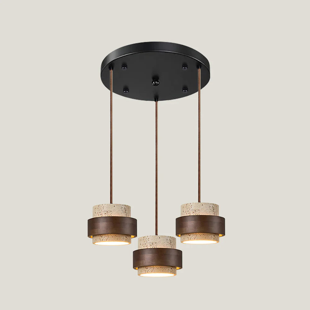 Cole Collection | Kitchen Pendant Lighting with Genuine Travertine & Adjustable Height | Unique Natural Glow for Elegant Interiors 10