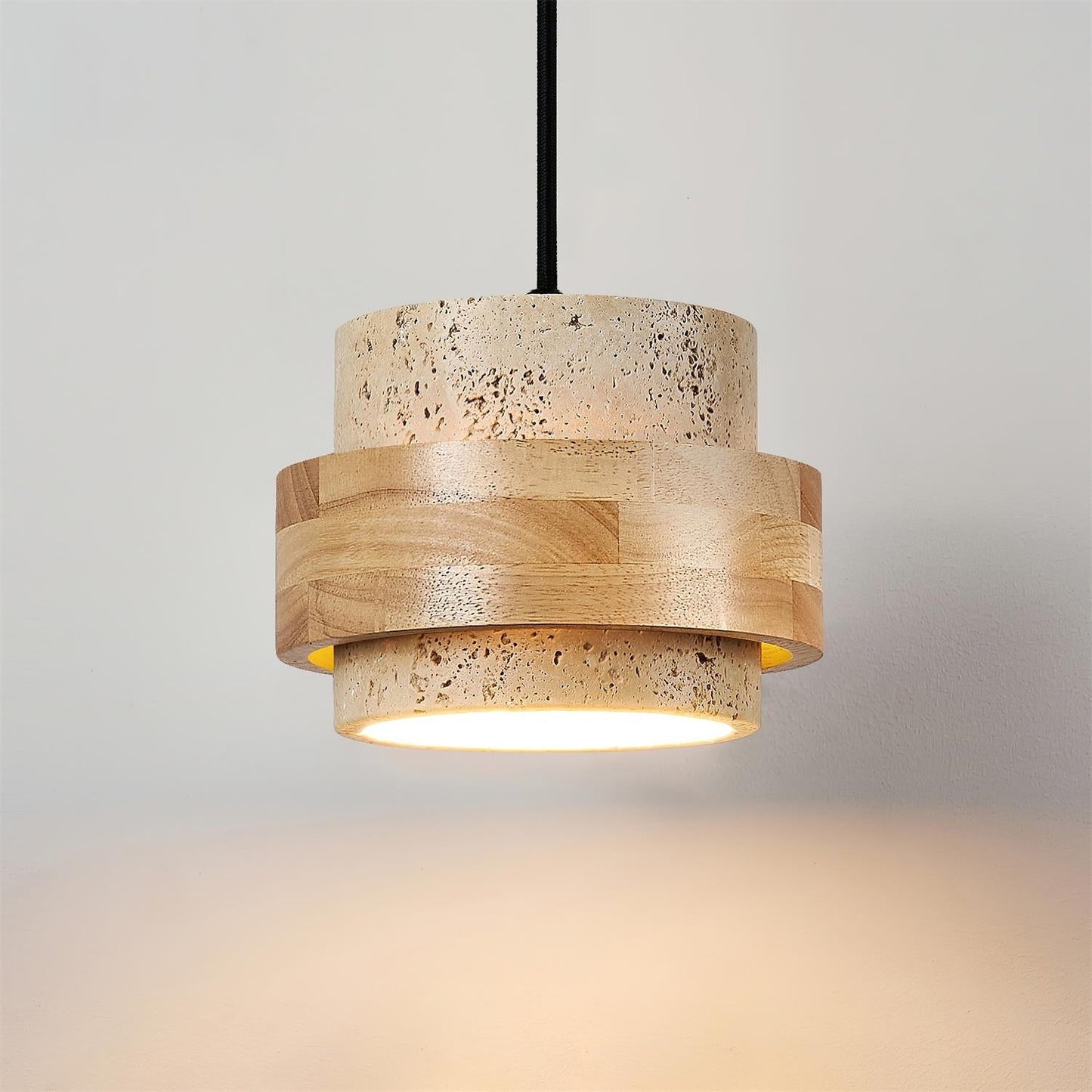 Cole Collection | Kitchen Pendant Lighting with Genuine Travertine & Adjustable Height | Unique Natural Glow for Elegant Interiors 13