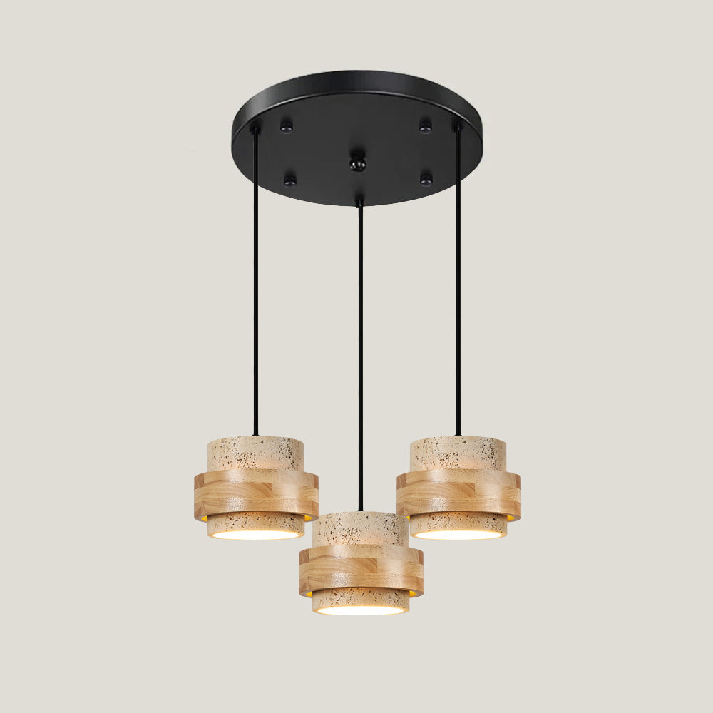Cole Collection | Kitchen Pendant Lighting with Genuine Travertine & Adjustable Height | Unique Natural Glow for Elegant Interiors 16