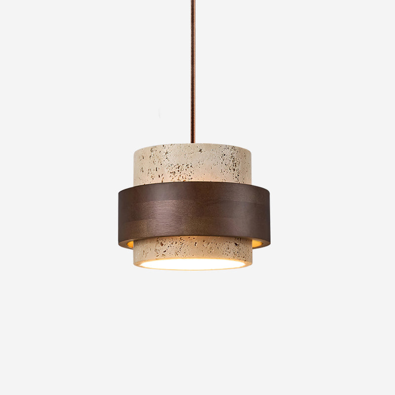 Cole Collection | Kitchen Pendant Lighting with Genuine Travertine & Adjustable Height | Unique Natural Glow for Elegant Interiors 8