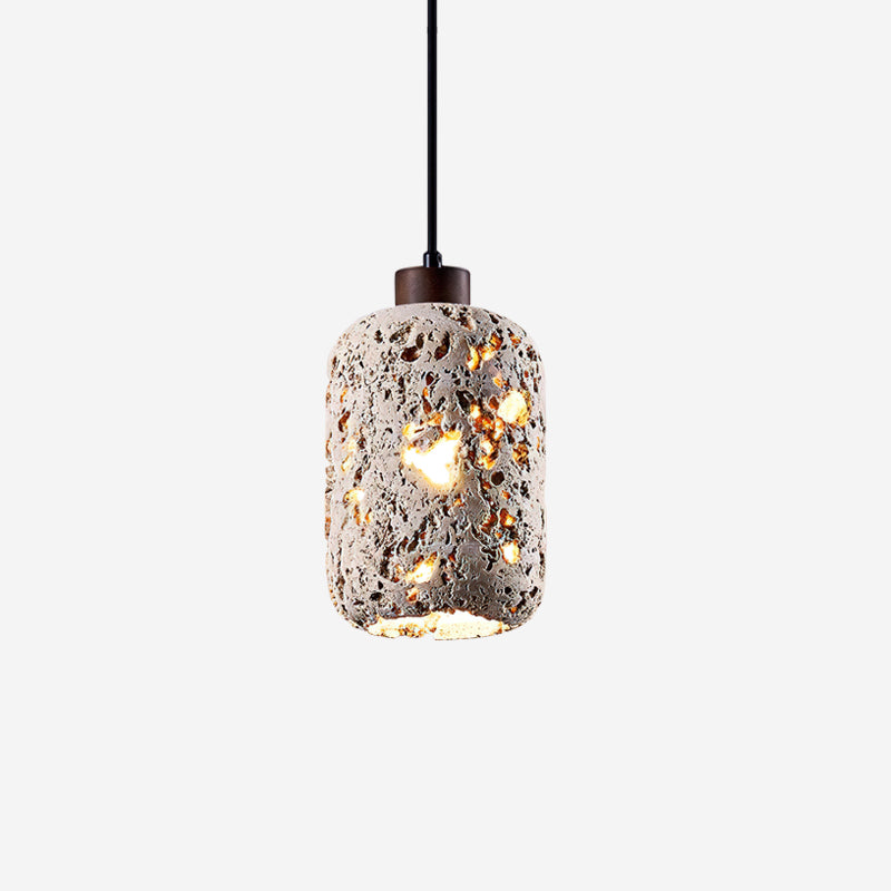 Concrete Travertine Pendant Light with Adjustable Height | Elegant Hanging Light for Kitchen Island Illumination 1