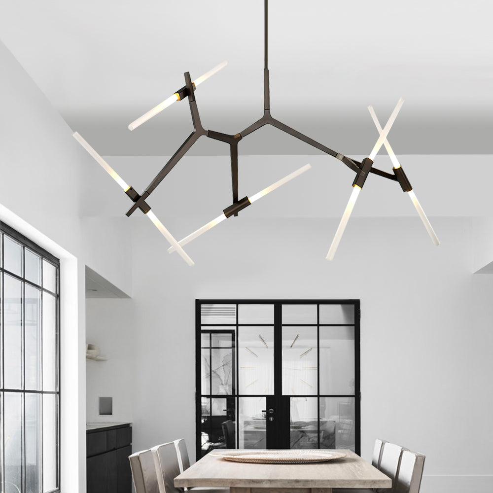 10-Light Asymmetric Branch Chandelier | 2 Colours