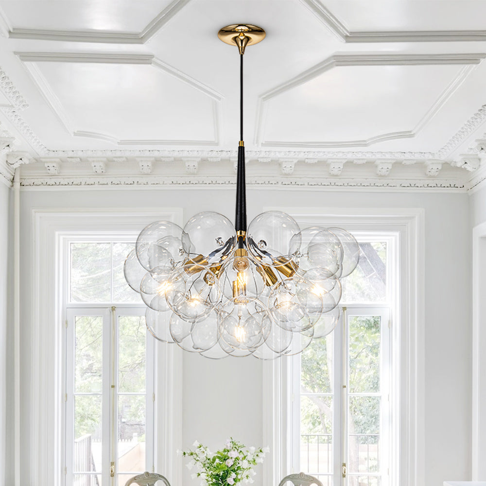Clear Glass Bubble Chandelier | 4 Finishes